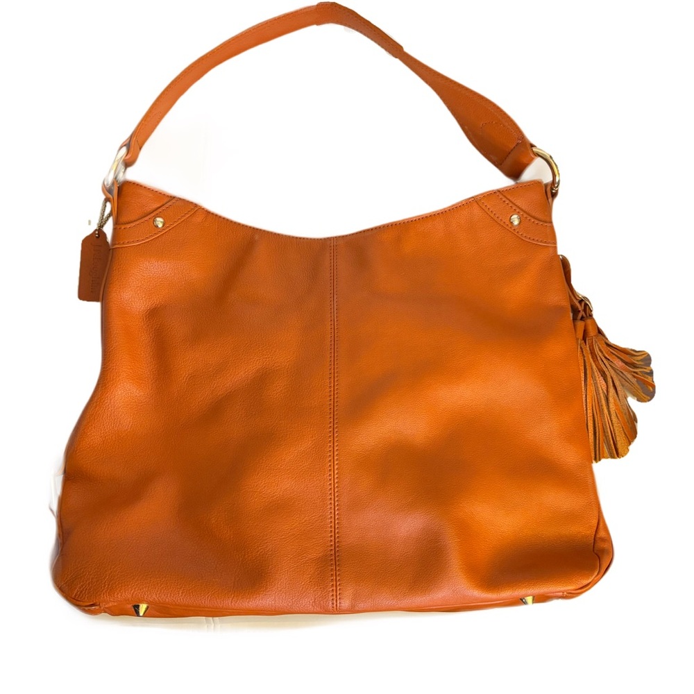 J Mclaughlin Orange Leather Shoulder Bag